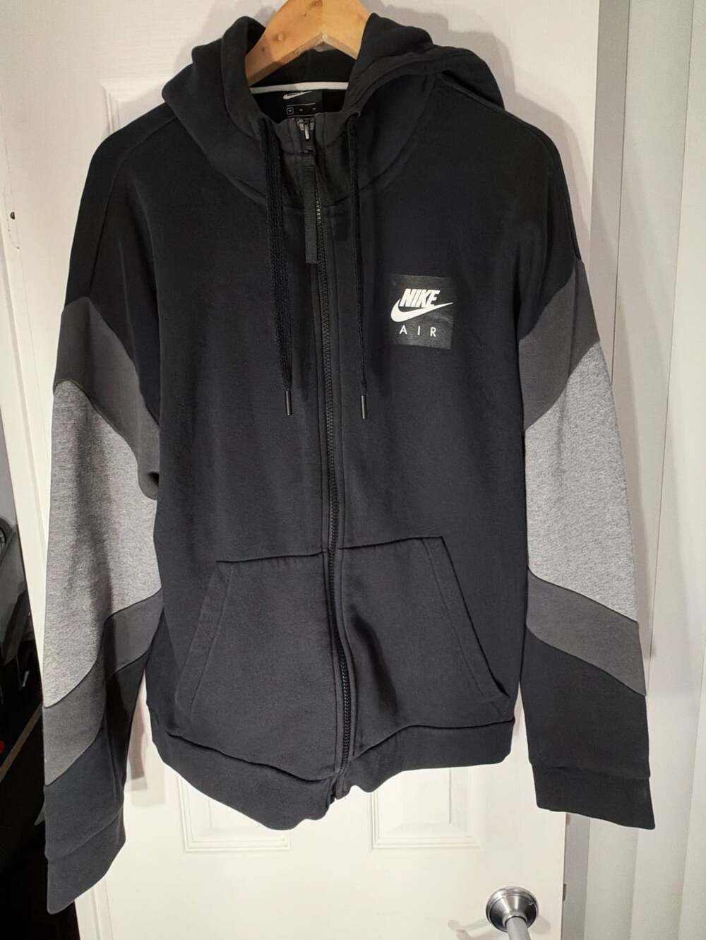 Nike Air Full-Zip Fleece Hoodie Size M Black Grey